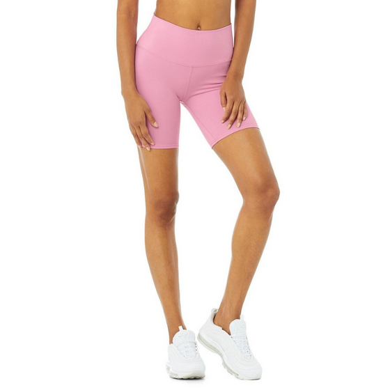 Pink high waisted bike 2025 shorts